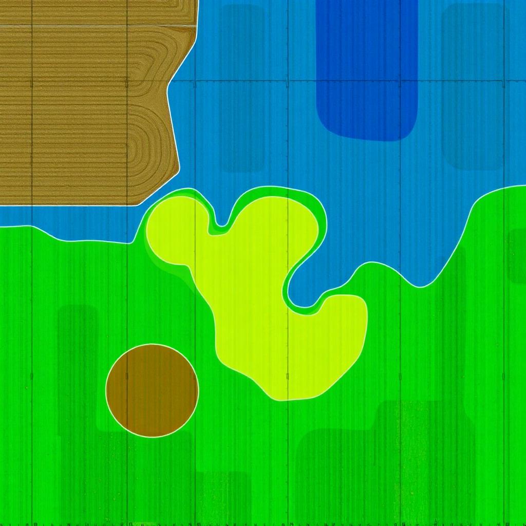 NDVI prescription map divided into colored variable-rate management zones